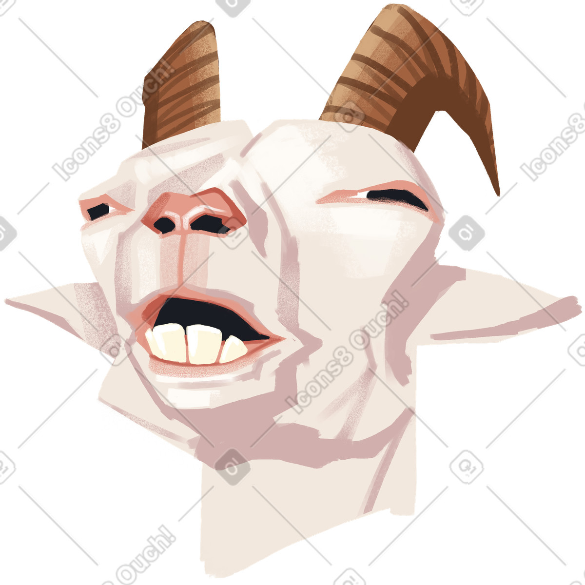 Relaxed goat illustration in Goofy style download in PNG, SVG