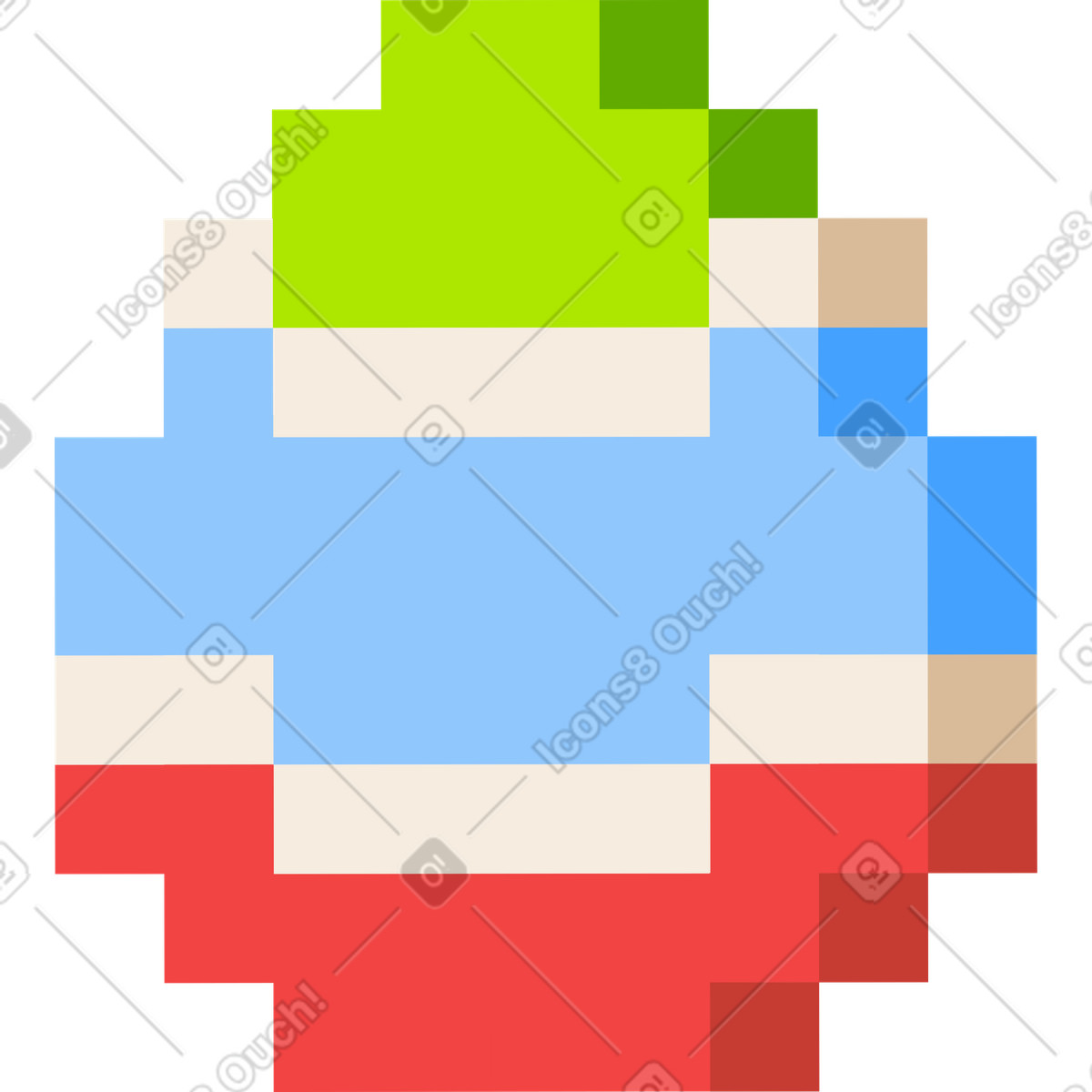 Uovo di pasqua illustrazione in stile 8bit scarica in PNG, SVG