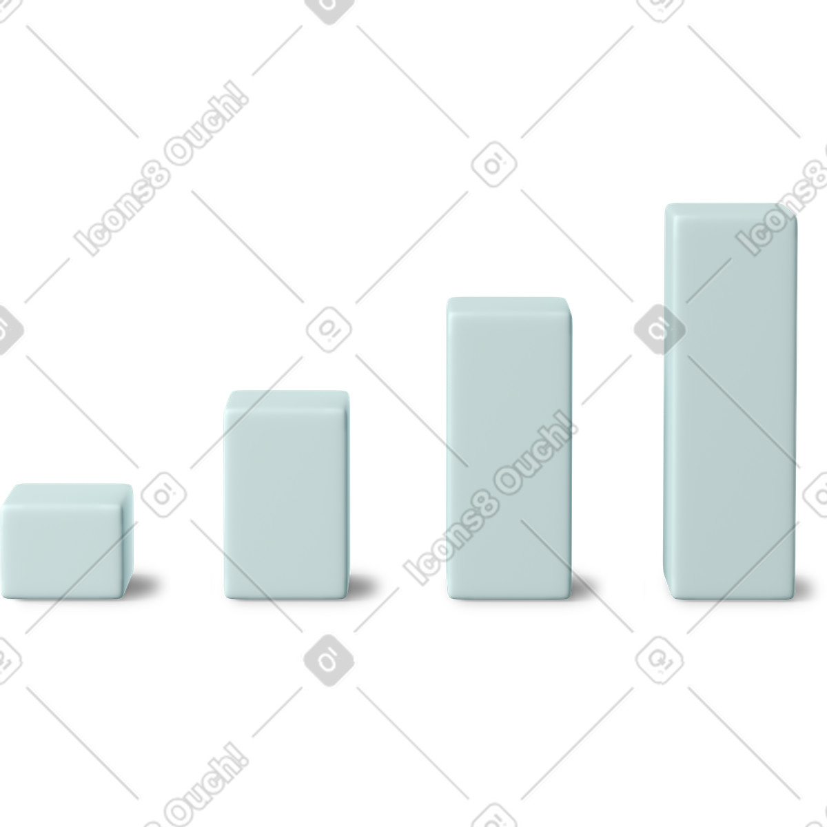 Growing bar chart illustration in 3D Business style download in PNG, SVG