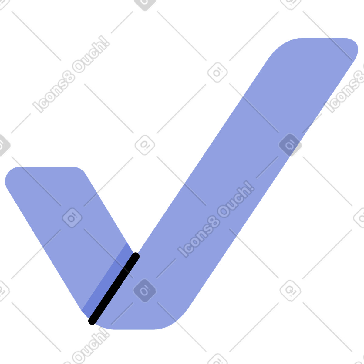 Ilustración Marca de verificación en estilo Juicy a descargar en PNG y SVG