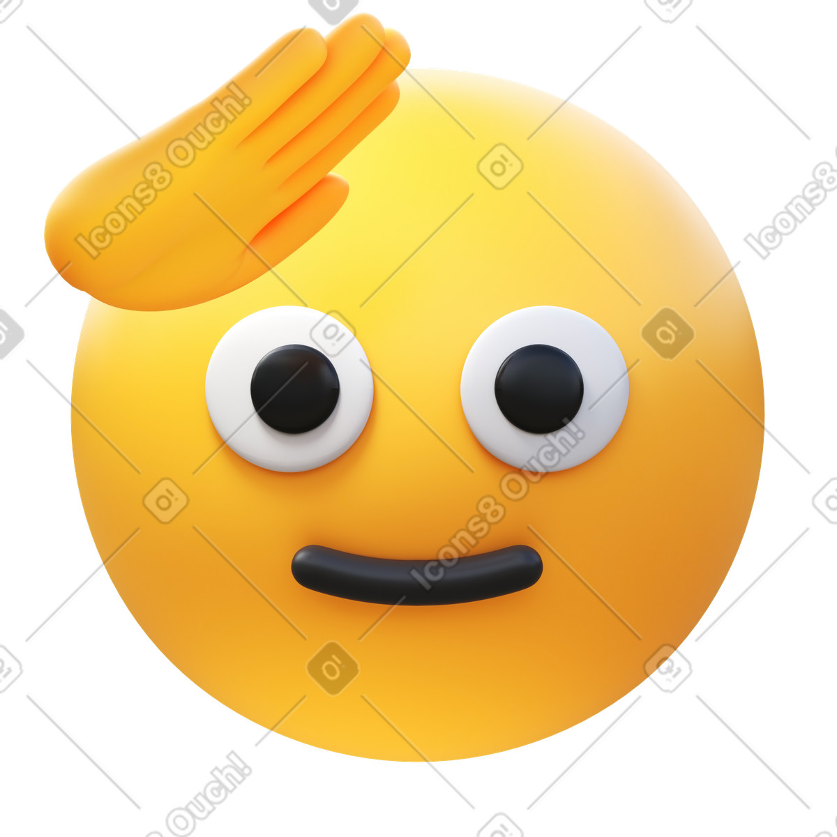 Emoji del viso che saluta illustrazione in stile 3D Fluency scarica in PNG, SVG