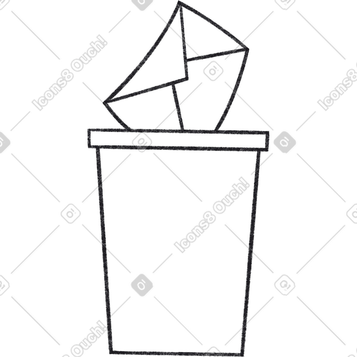 Illustration Poubelle pour papier dans le style Bonbon Line à télécharger aux formats PNG, SVG