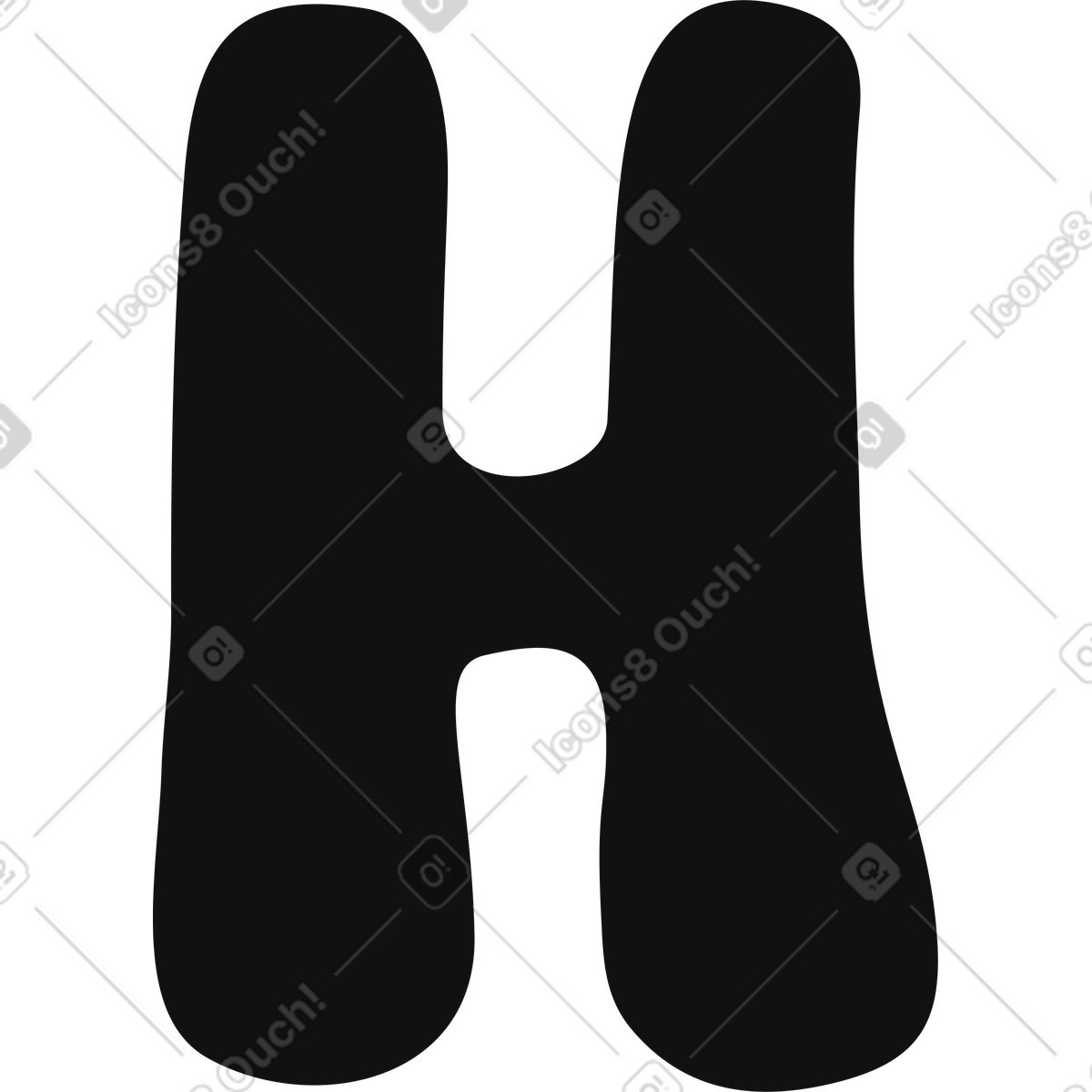 Journal 스타일의 편지 h 일러스트레이션 PNG, SVG 다운로드