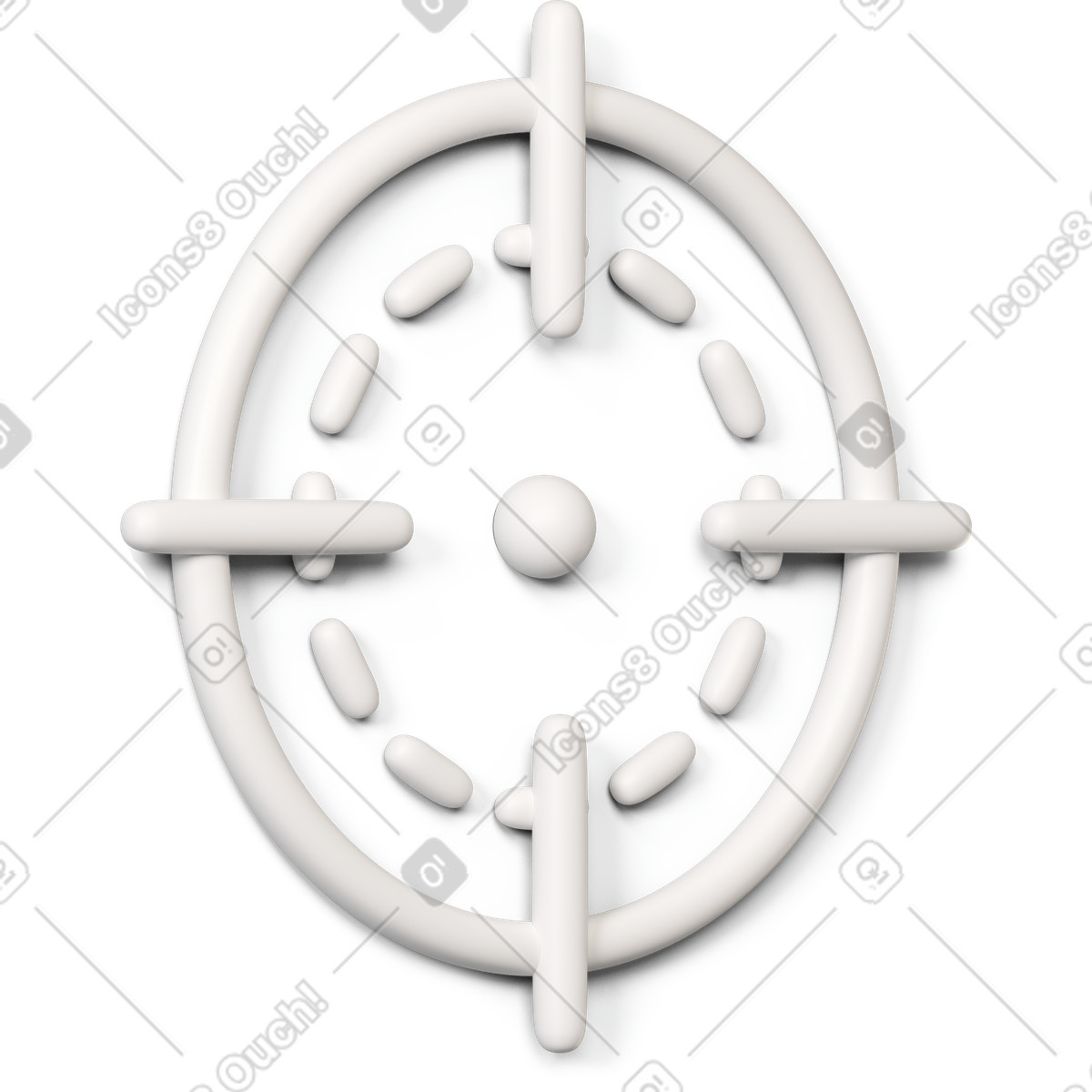 White target icon turned to the right illustration in 3D Buddy style download in PNG, SVG
