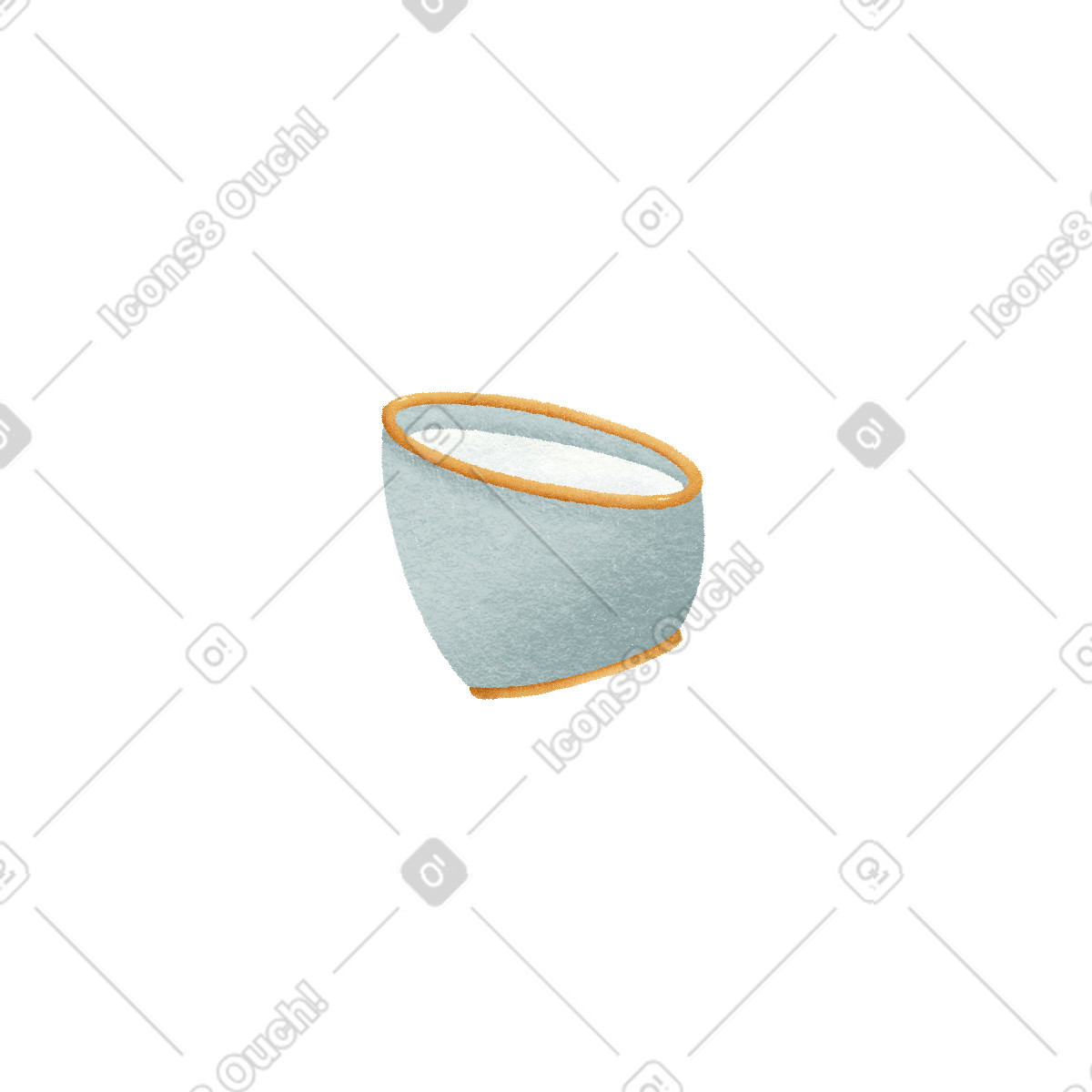 Illustration Blue mug with milk dans le style Woolly à télécharger aux formats PNG, SVG