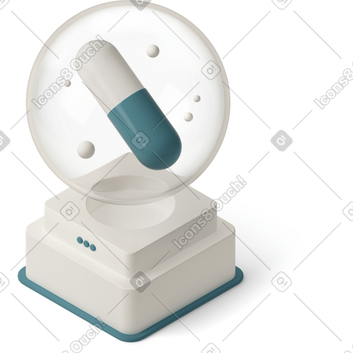 White blue capsule animierte Illustration im 3D Casual life-Stil als Download in GIF, Lottie (JSON), AE