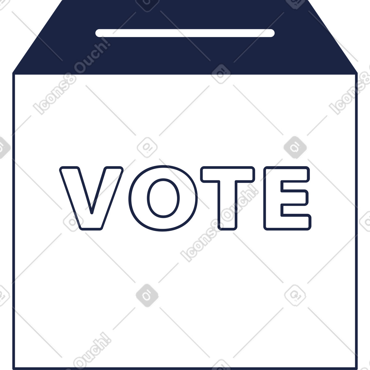 Ilustración Urna con el voto de inscripción en estilo Urban Line a descargar en PNG y SVG