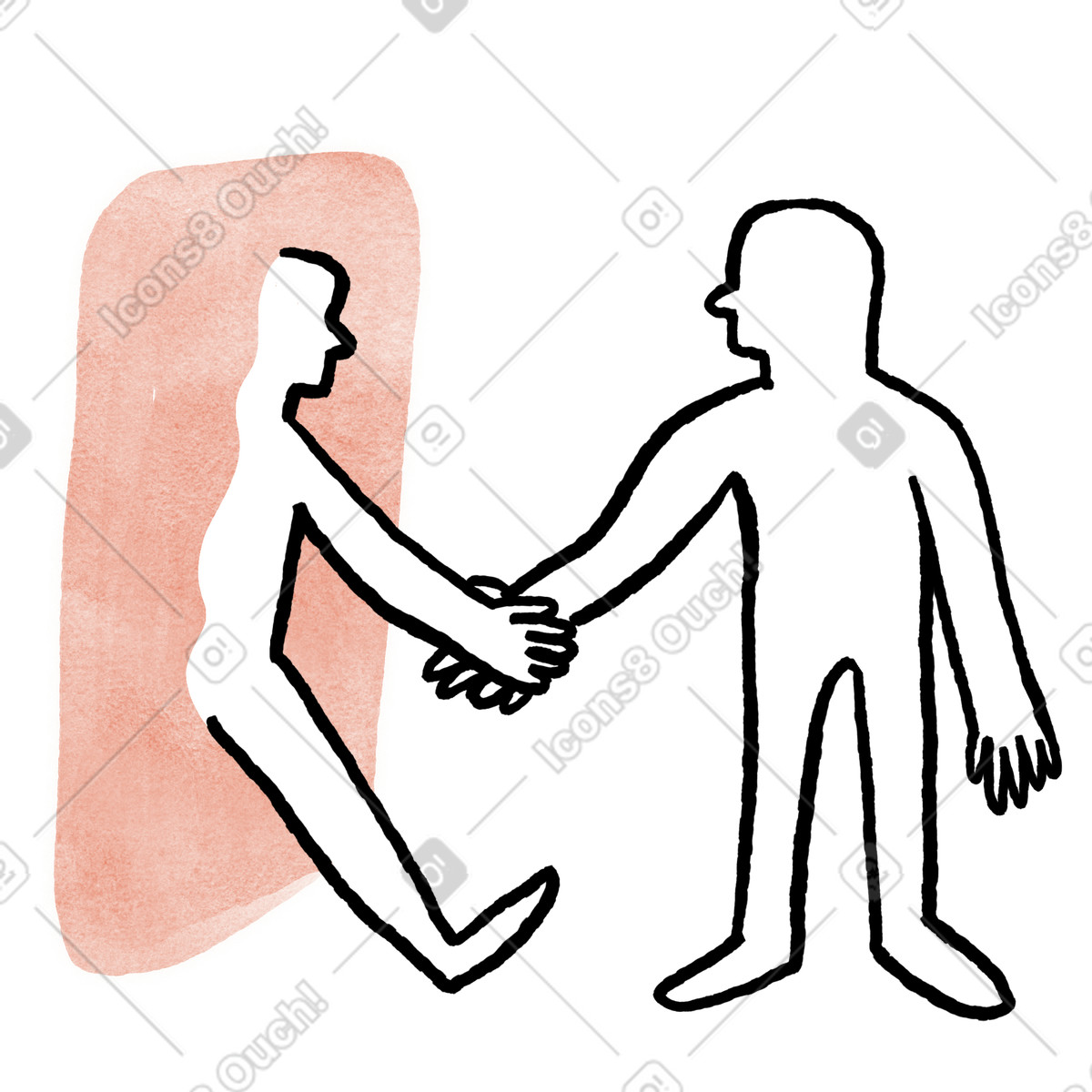 Anthropic Claude Hand Drawn 스타일의 Welcome gesture supporting new hire transition through abstract entry portal 일러스트레이션 PNG, SVG 다운로드