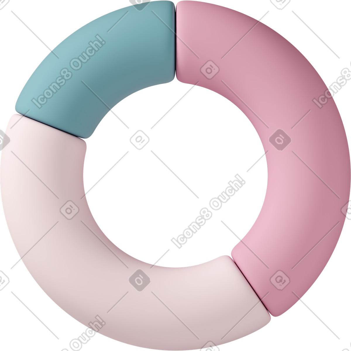 3D Casual life 스타일의 Pie chart 일러스트레이션 PNG, SVG 다운로드