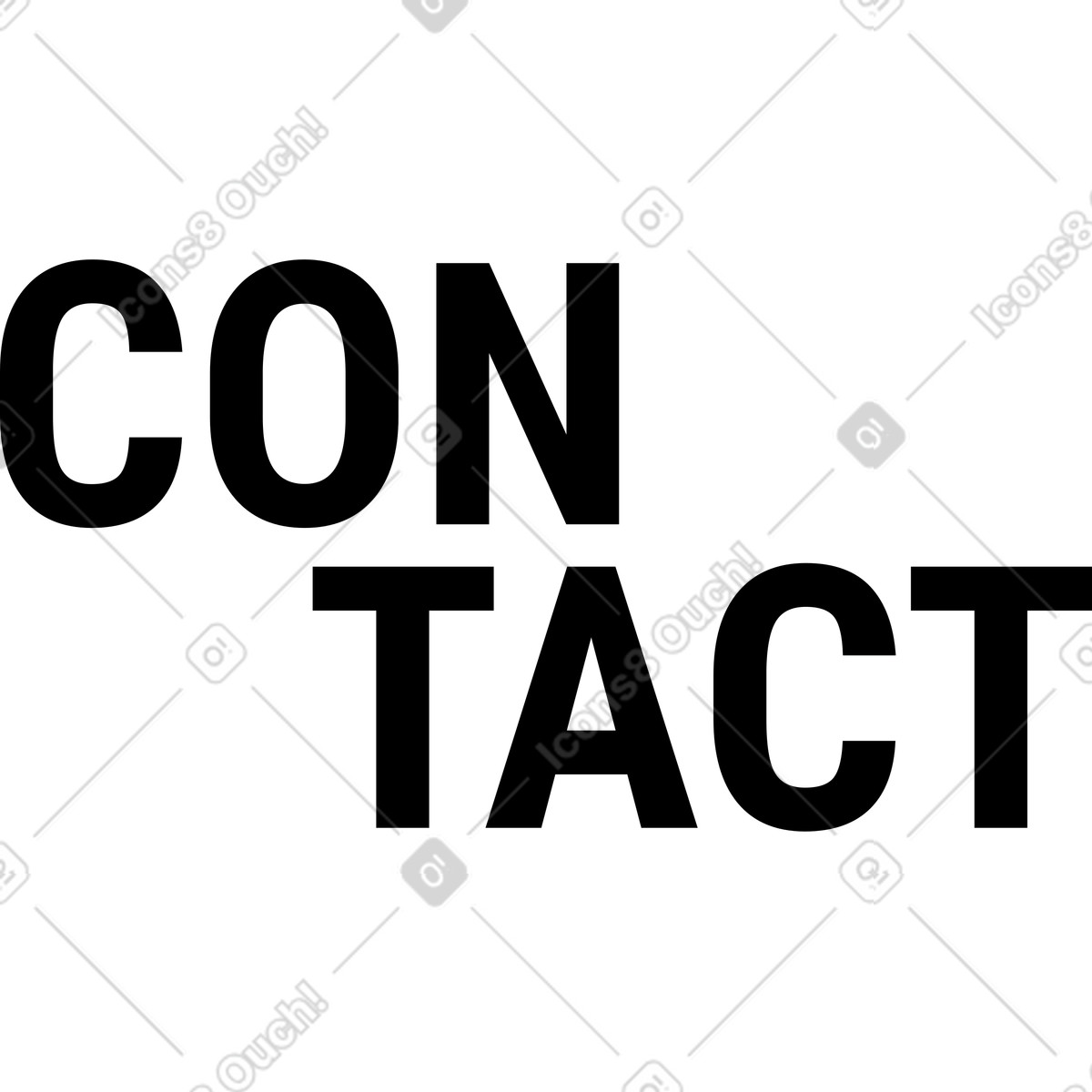 Contact text illustration in Memphis style download in PNG, SVG