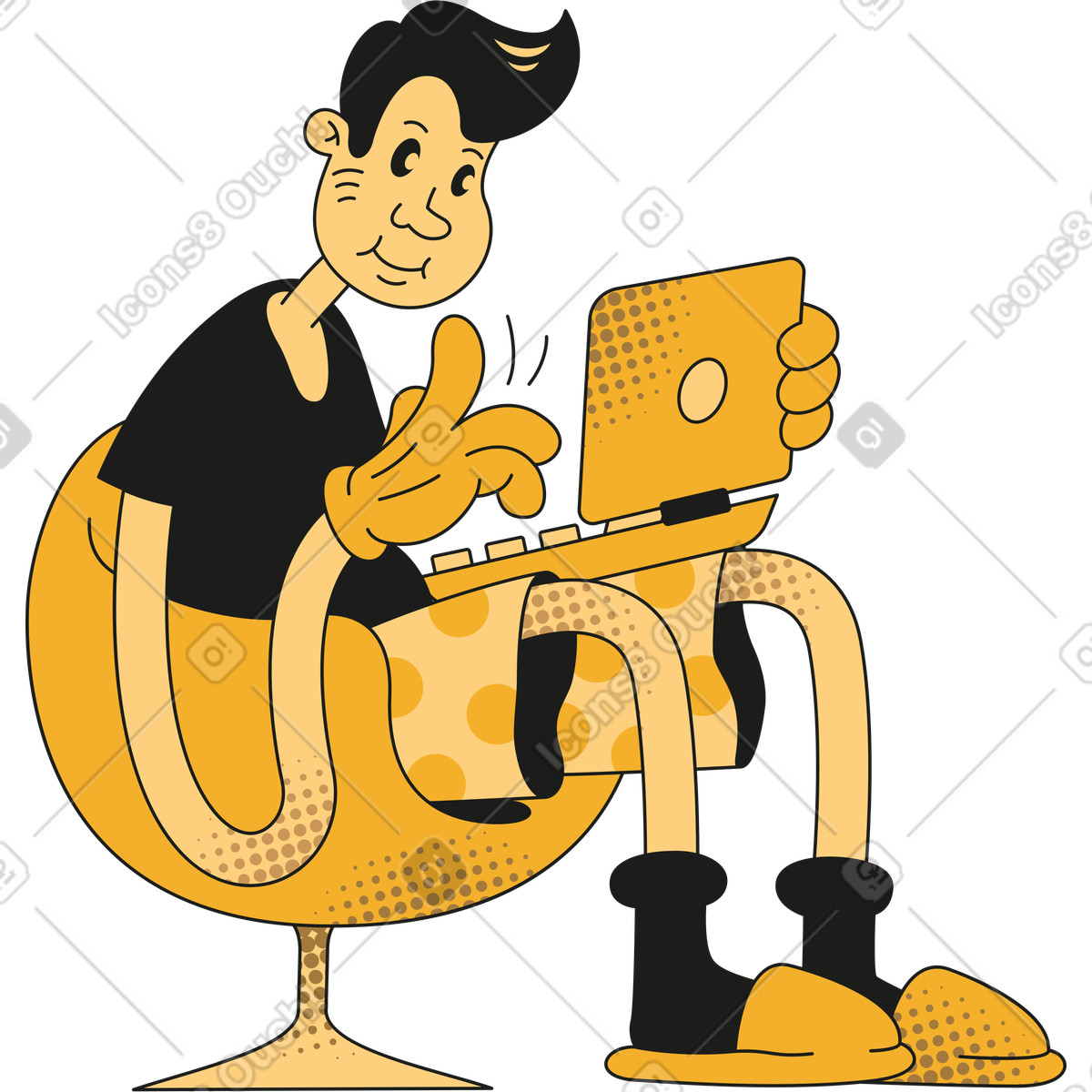Mann-Illustration im Rubber-Stil als Download in PNG, SVG