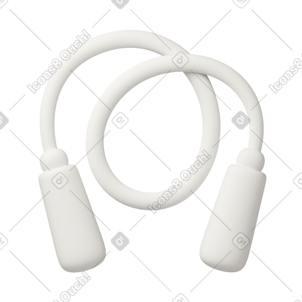 White Jump Rope illustrazione in stile 3D Casual life scarica in PNG, SVG