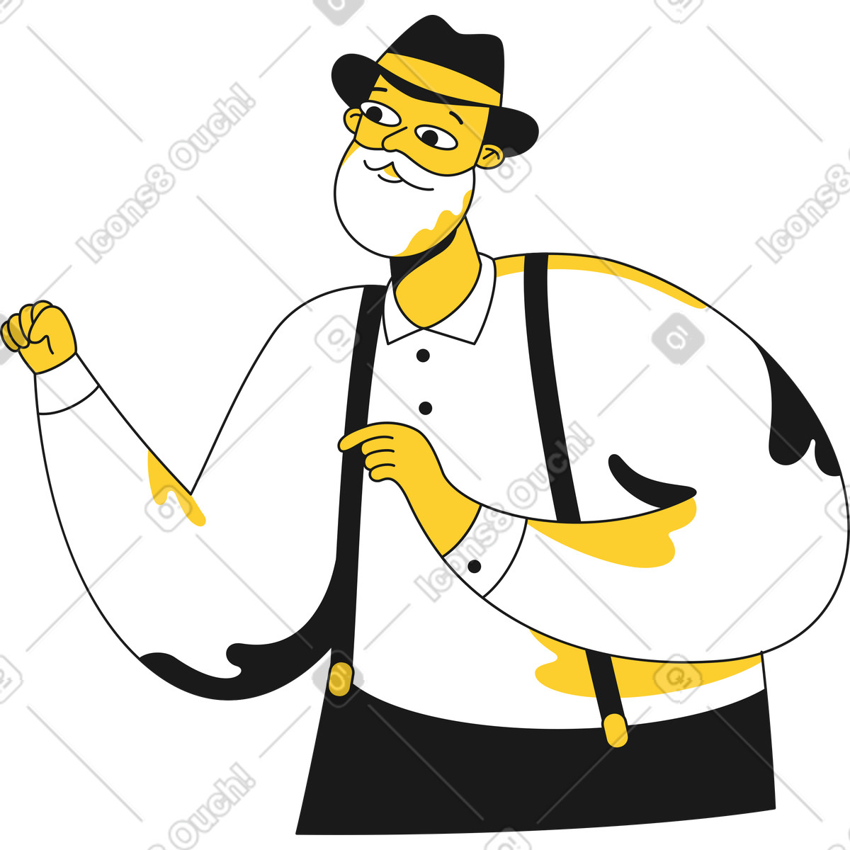 Taxi スタイルの 老紳士 のイラストをPNG、SVG形式でダウンロード