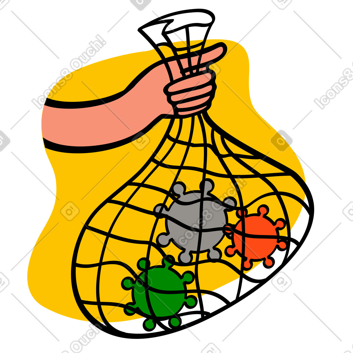 Иллюстрация Антивирусная защита и отлов в сетевую ловушку в PNG и SVG