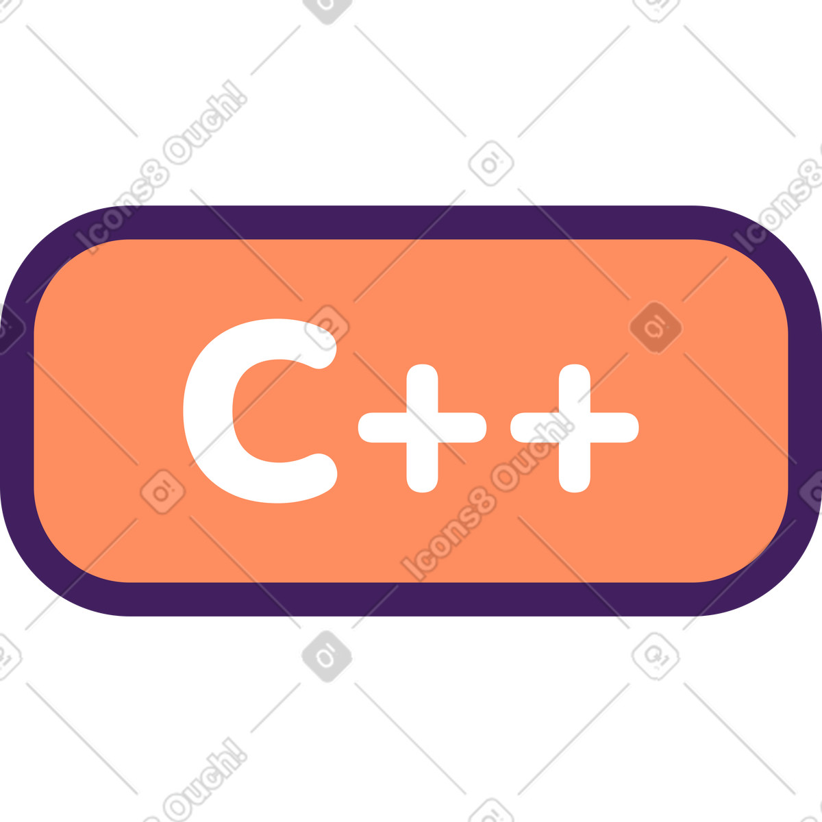 C++ icon illustration in Simplistic style download in PNG, SVG