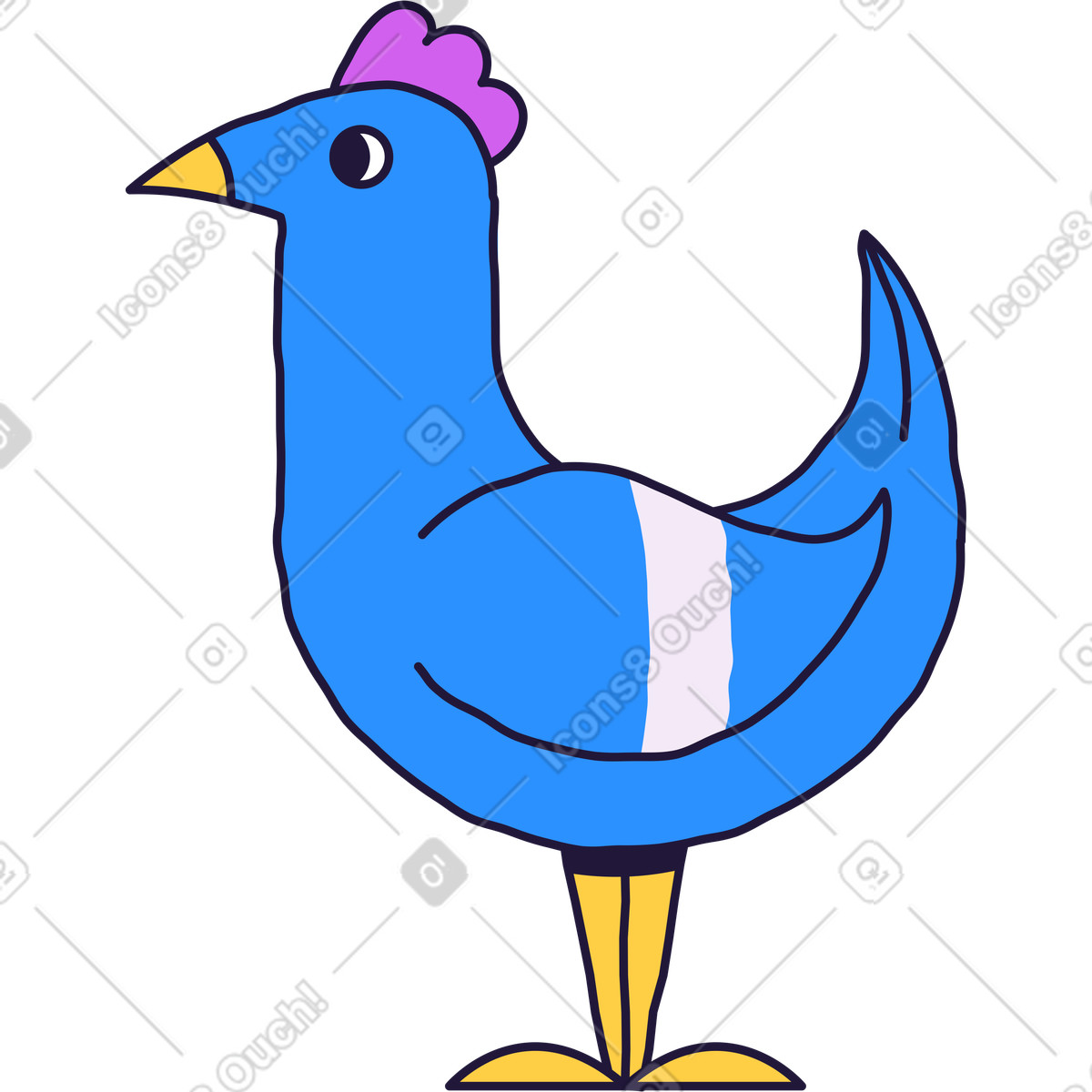 Henne-Illustration im Conifer-Stil als Download in PNG, SVG