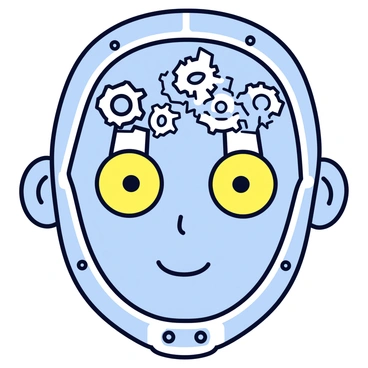A face with mechanical features, showcasing intricate clockwork designs and interlocking gears. The skin has a metallic sheen, and various gears are visible beneath the surface, creating a complex layering effect. The eyes are bright and appear as dials, surrounded by cogs and small levers. Around the edges of the face, there are rivets and metal plating that enhance the mechanical aesthetic. The overall expression is neutral, emphasizing the precision of the design.