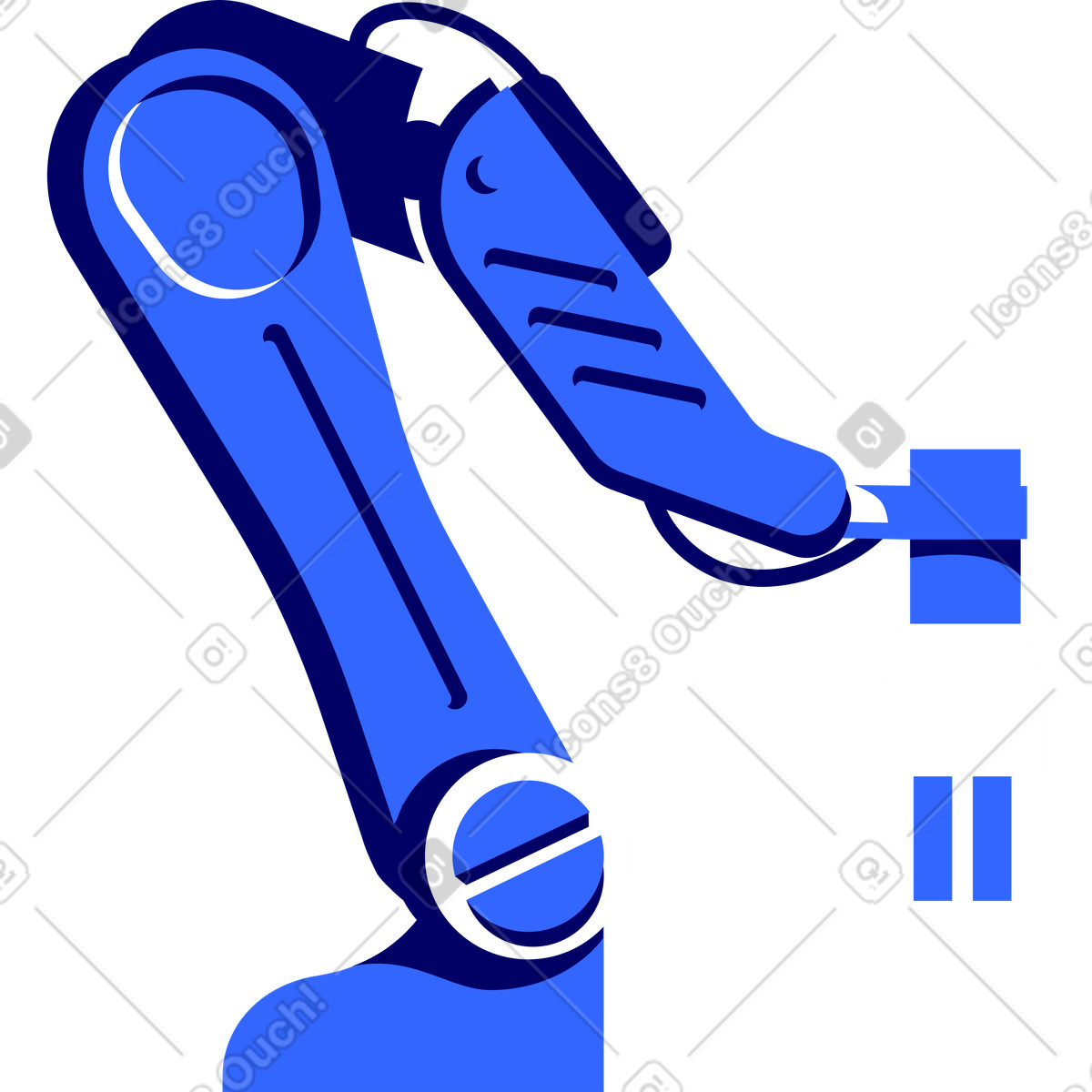 Roboterarm-Illustration im Lounge-Stil als Download in PNG, SVG