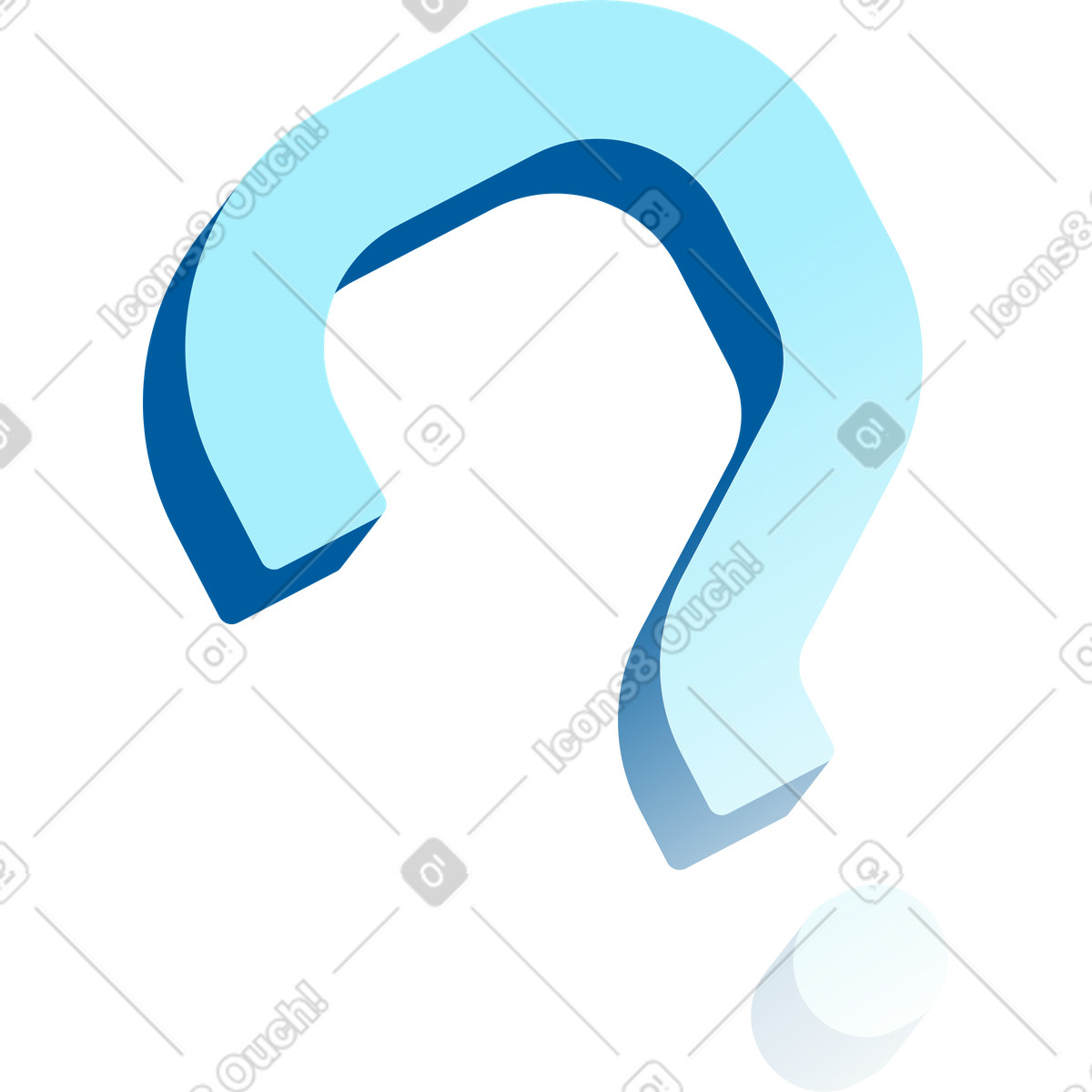 Question mark illustration in Icy style download in PNG, SVG