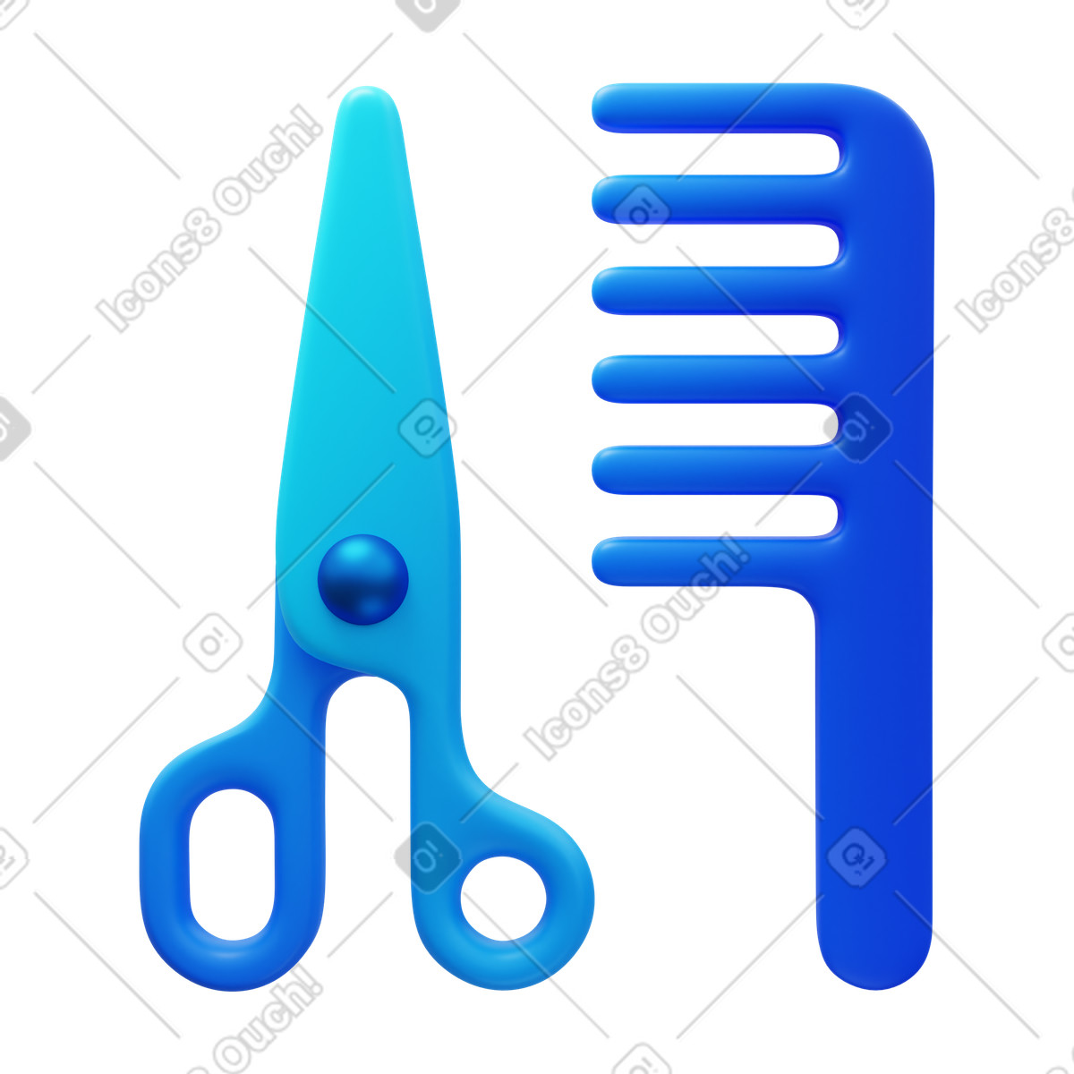 Barbershop illustrazione in stile 3D Fluency scarica in PNG, SVG
