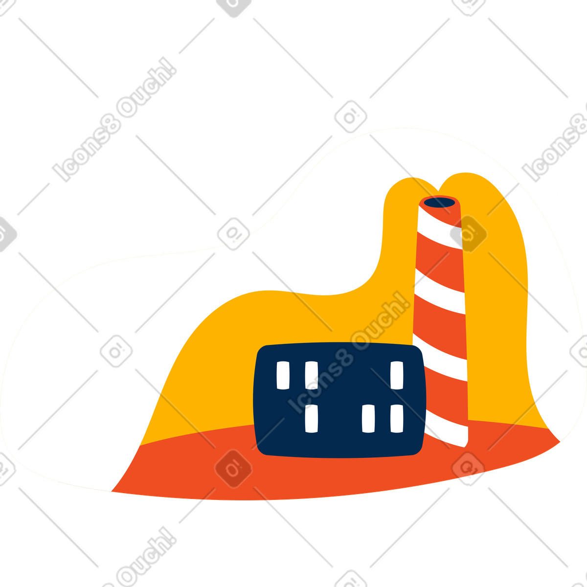 Fabrik-Illustration im Flame-Stil als Download in PNG, SVG
