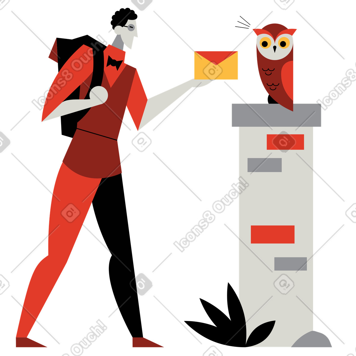 Posta veloce illustrazione in stile Burgundy scarica in PNG, SVG