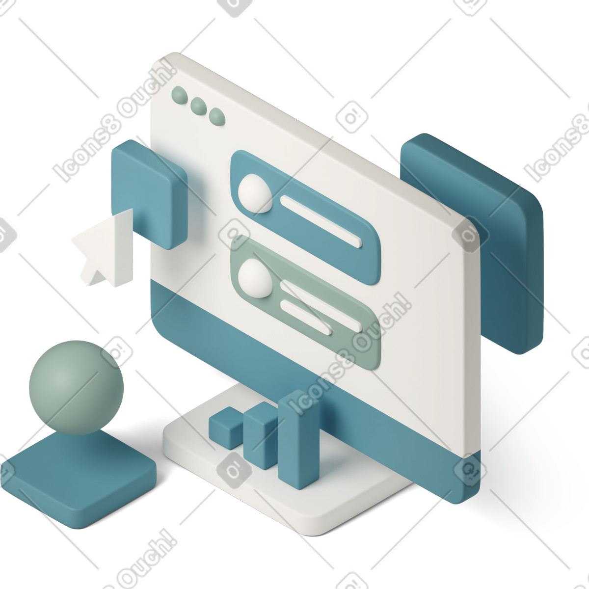 3D Casual life 스타일의 Message windows 일러스트레이션 PNG, SVG 다운로드
