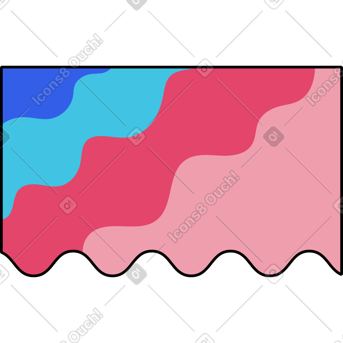 Ilustração de Retângulo ondulado em no estilo Memphis para baixar em PNG, SVG