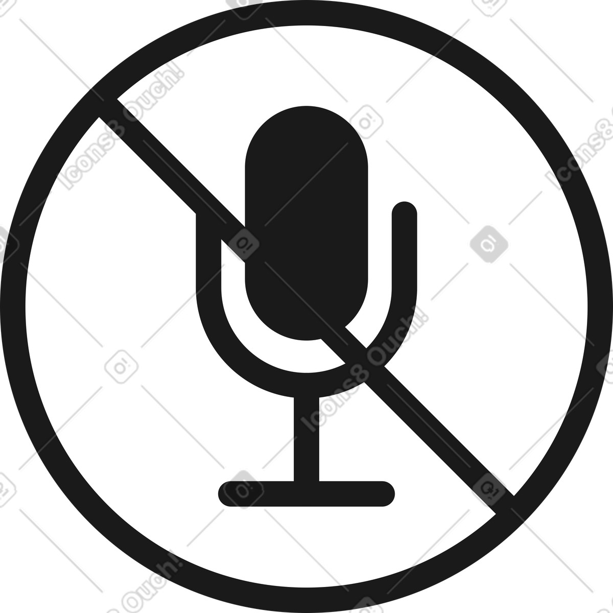Taxi 스타일의 마이크 음소거 아이콘 일러스트레이션 PNG, SVG 다운로드
