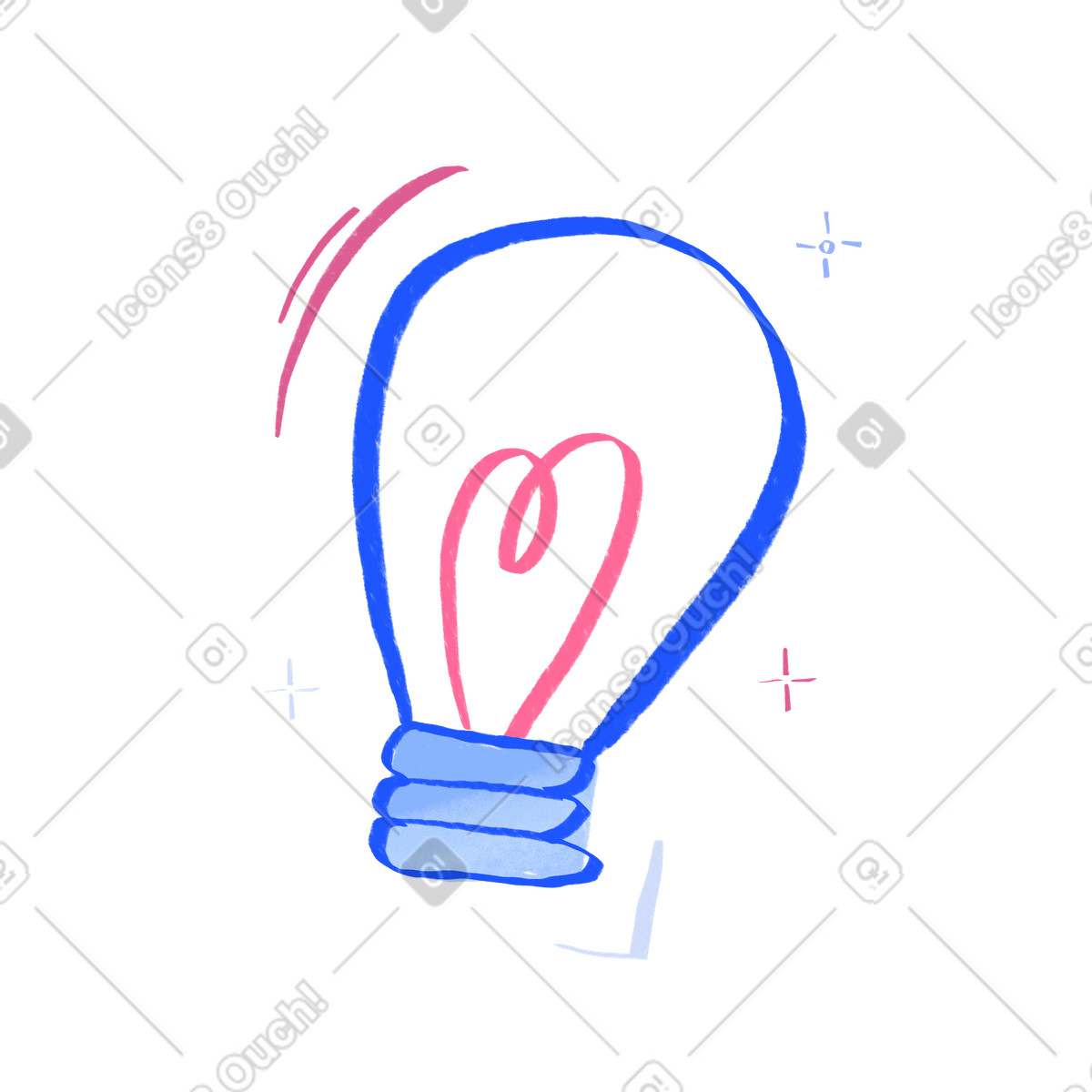 Ilustração de Light bulb idea em no estilo Quirky para baixar em PNG, SVG