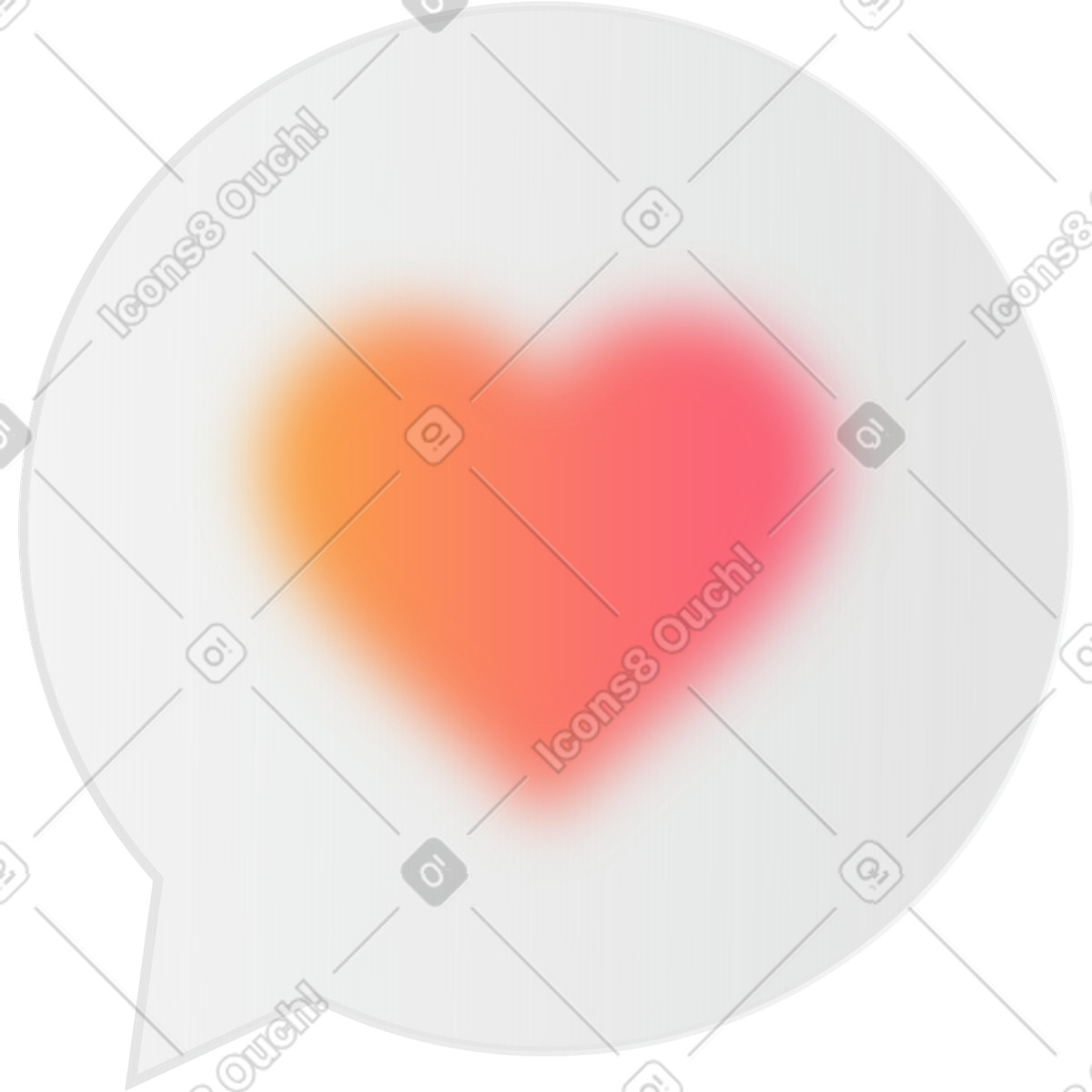 Ilustração de Speech bubble with heart em no estilo Morphis para baixar em PNG, SVG