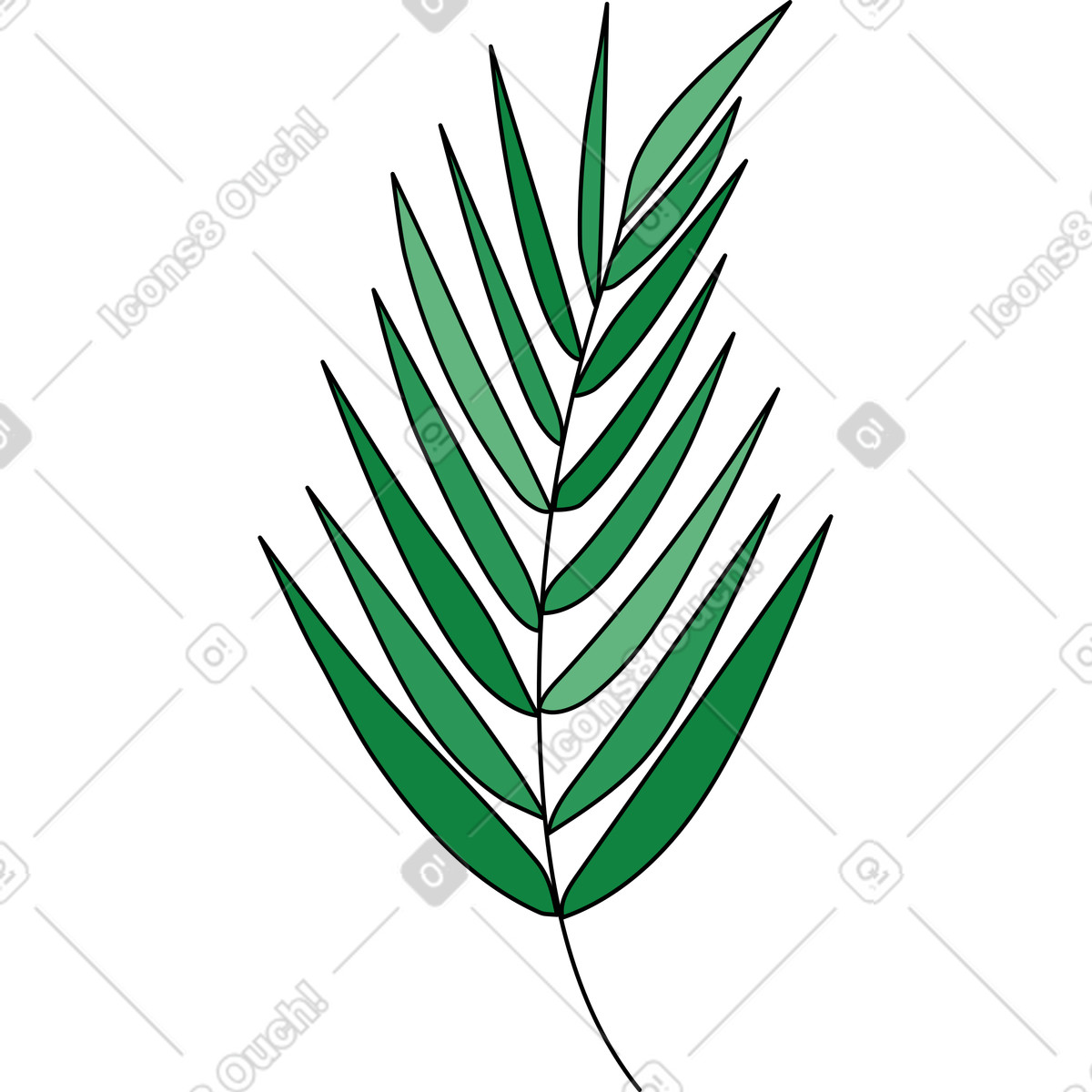 Palm leaf illustration in Surr style download in PNG, SVG