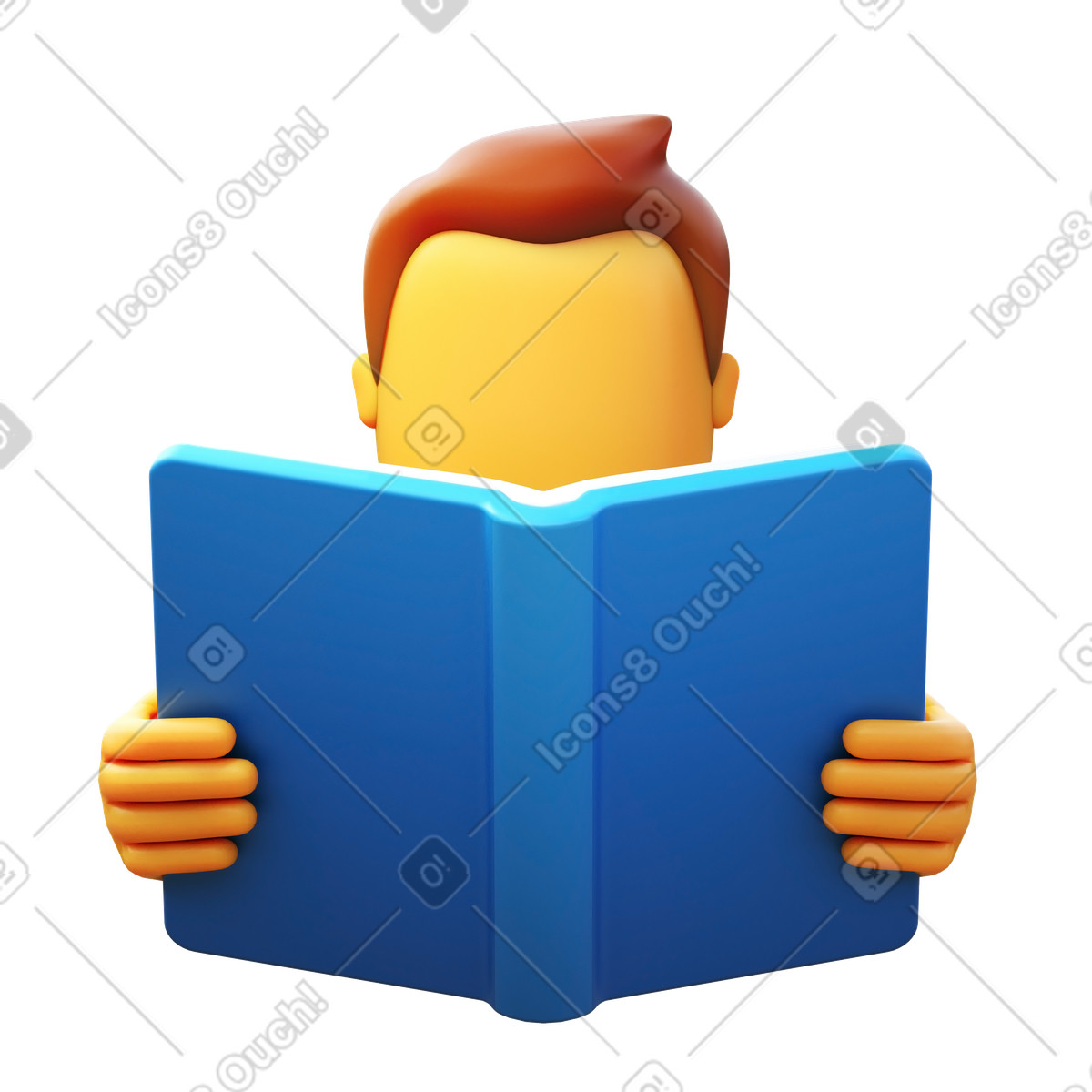 Reading an open book illustration reader clipart image in PNG SVG GIF