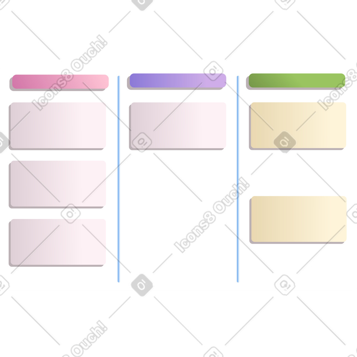 Kanban board illustration in Silky style download in PNG, SVG