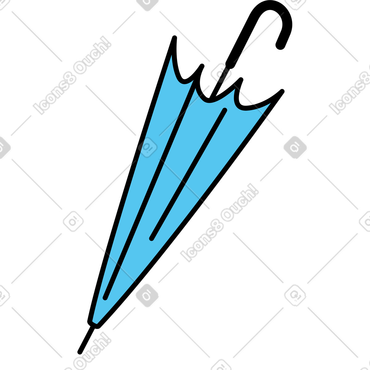 Ilustração de Guarda-chuva em no estilo Mochi para baixar em PNG, SVG