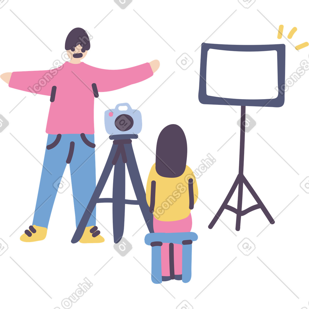 Fotografo, sei pronto illustrazione in stile Pluto scarica in PNG, SVG