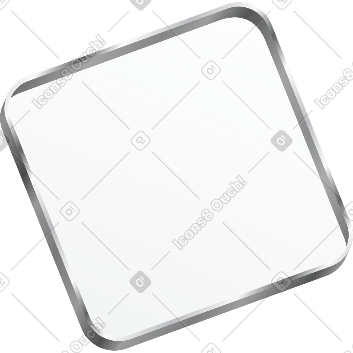 Square shape with metallic frame illustration in Token style download in PNG, SVG
