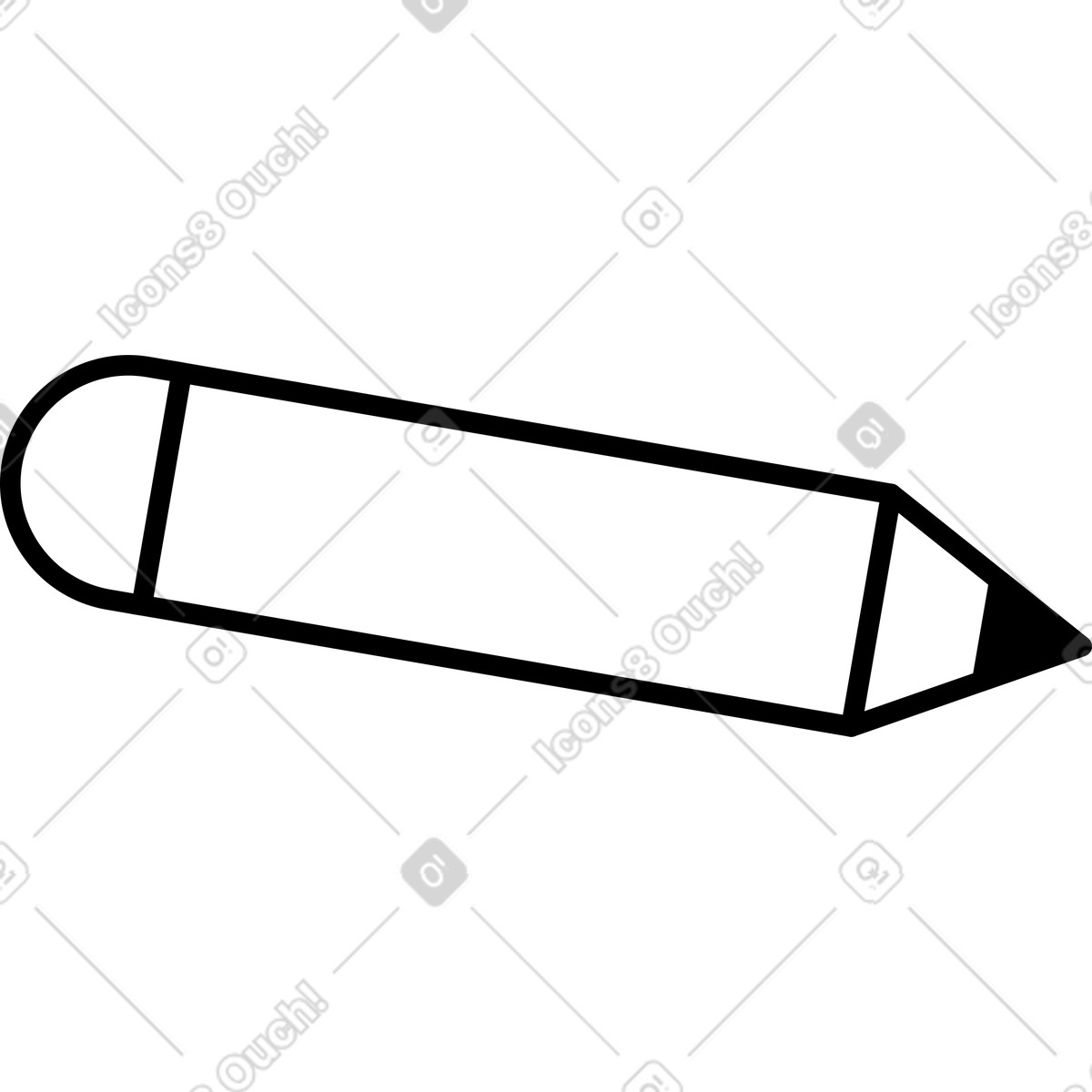 Simple pencil with angled barrel and nib-Illustration im Notion Line Art-Stil als Download in PNG, SVG