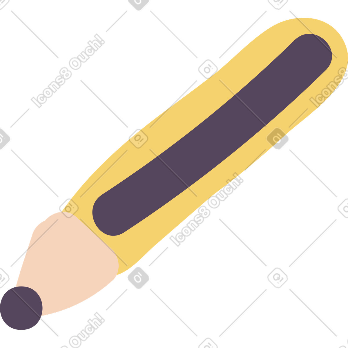 Matita illustrazione in stile Pluto scarica in PNG, SVG