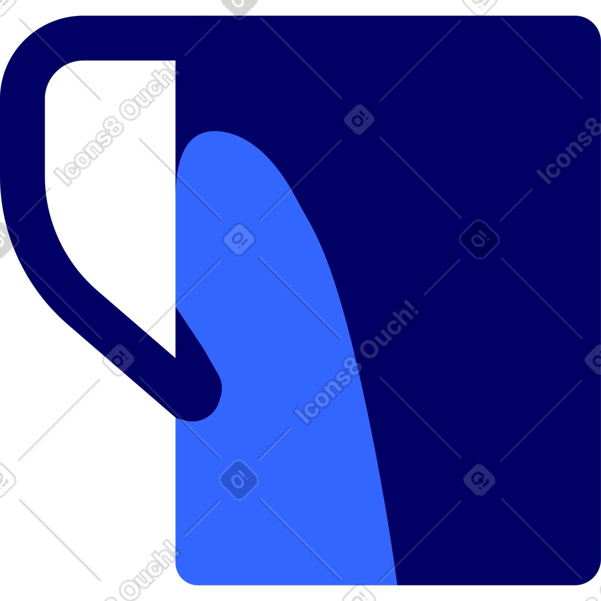 Illustration Tasse bleue dans le style Lounge à télécharger aux formats PNG, SVG