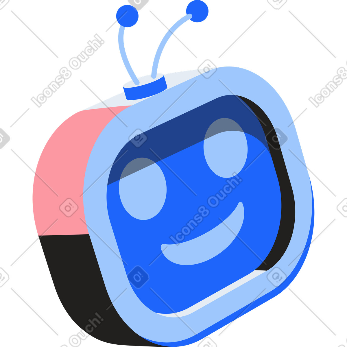 Editorial 스타일의 인공 지능 로봇 일러스트레이션 PNG, SVG 다운로드
