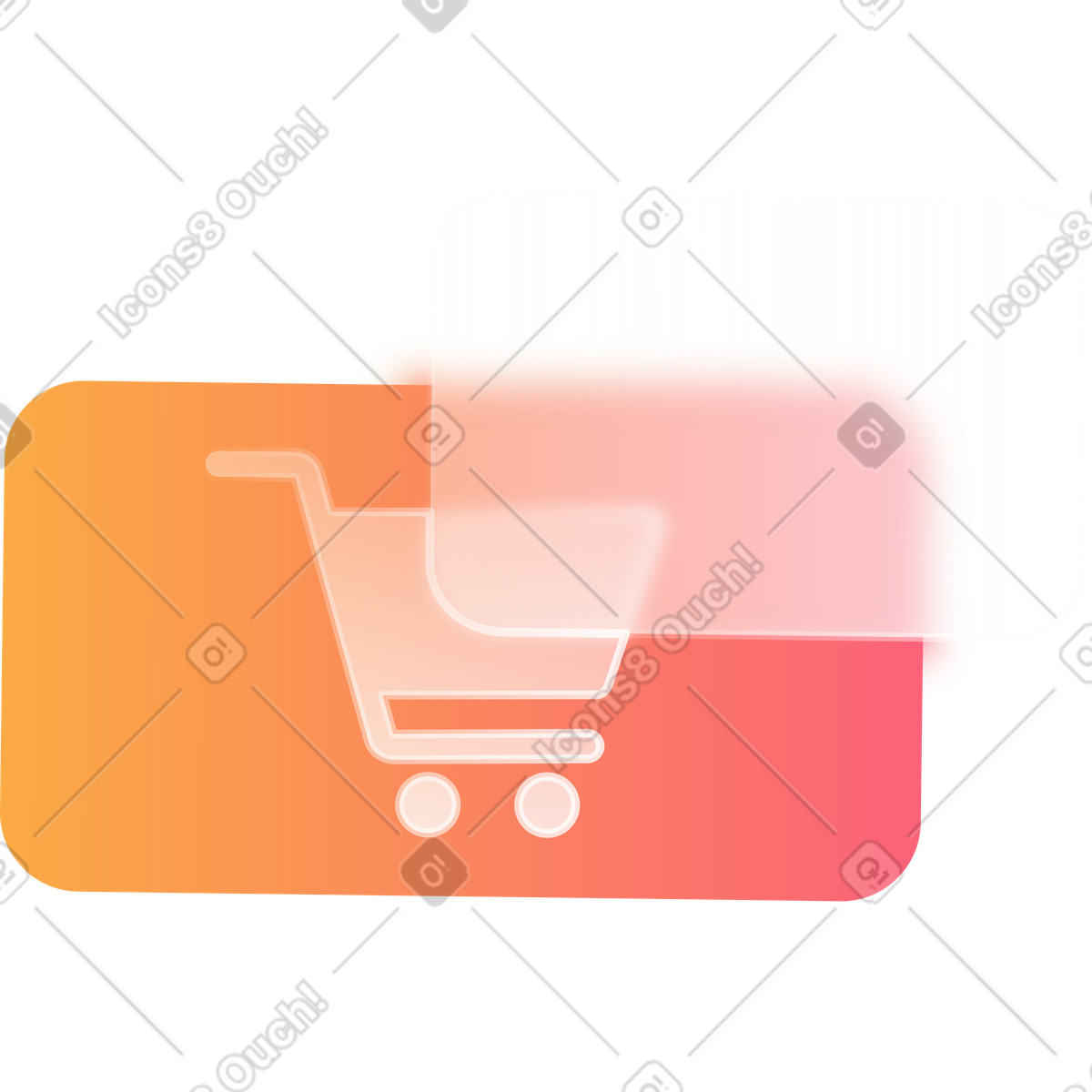 Ilustração de Carrinho compras com efeito glassmorfismo em no estilo Morphis para baixar em PNG, SVG