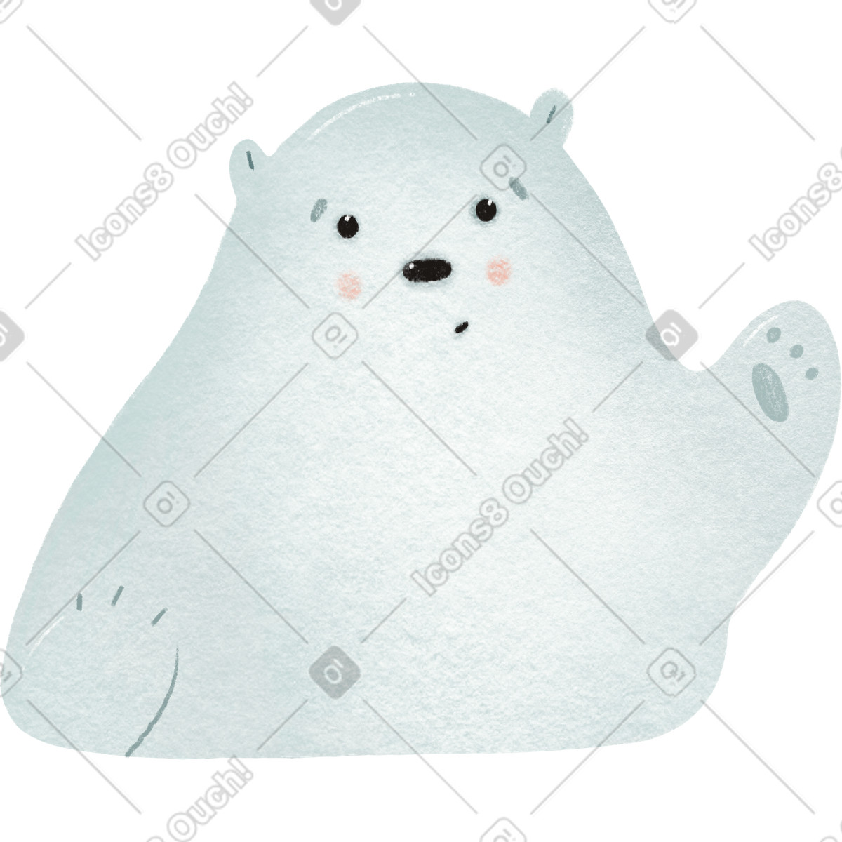 Orso bianco illustrazione in stile Woolly scarica in PNG, SVG