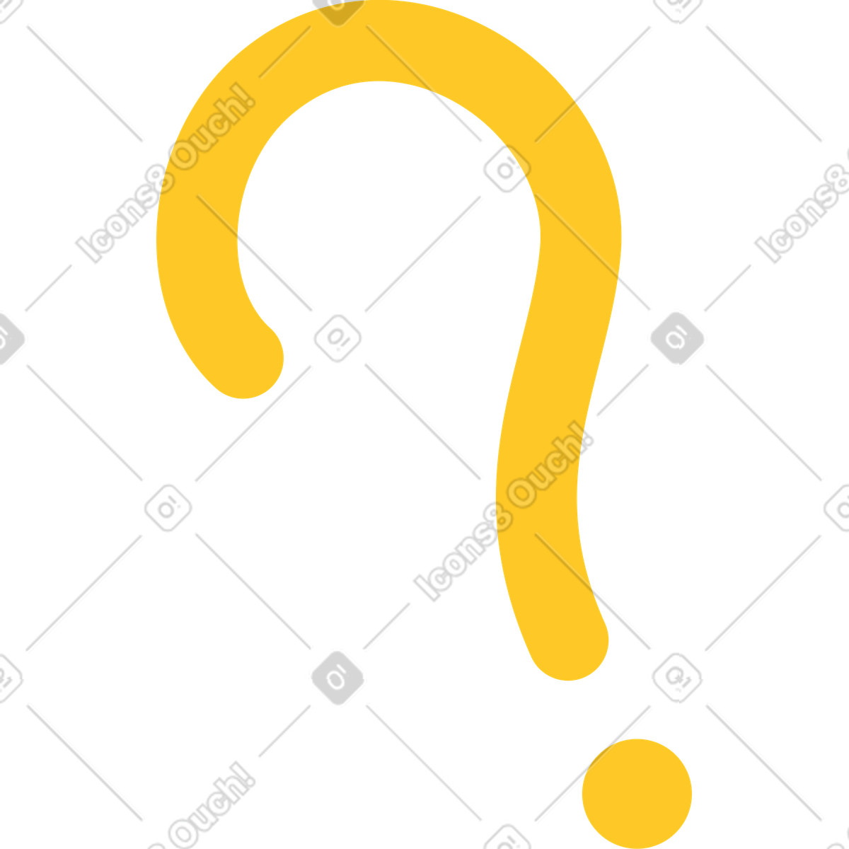 Question yellow illustration in Rocky style download in PNG, SVG