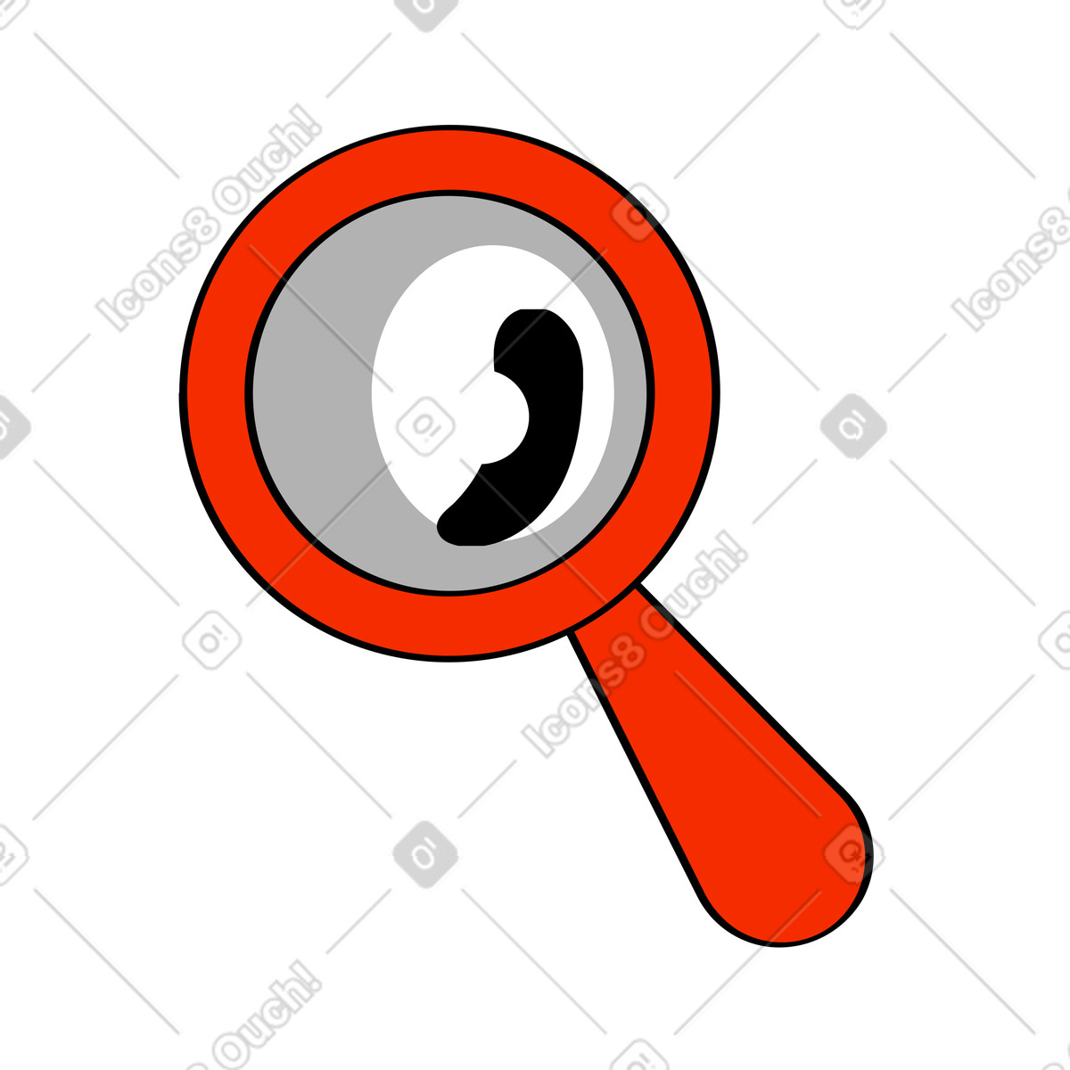 Lente d'ingrandimento illustrazione animata in stile Looney scaricabile in GIF, Lottie (JSON), AE