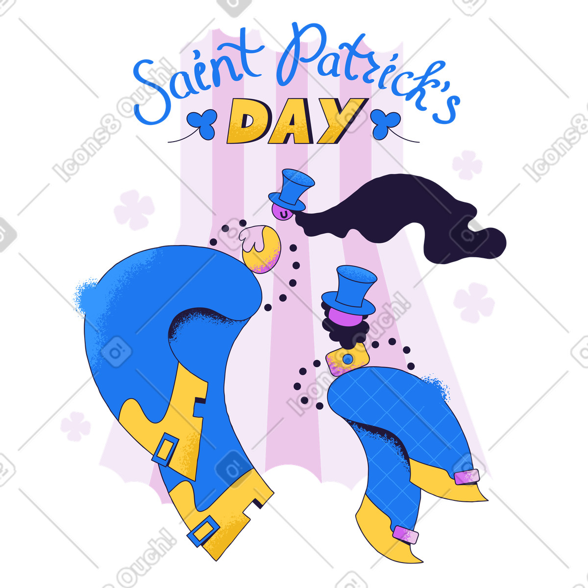 Ilustración Día de san patricio en estilo Conifer a descargar en PNG y SVG