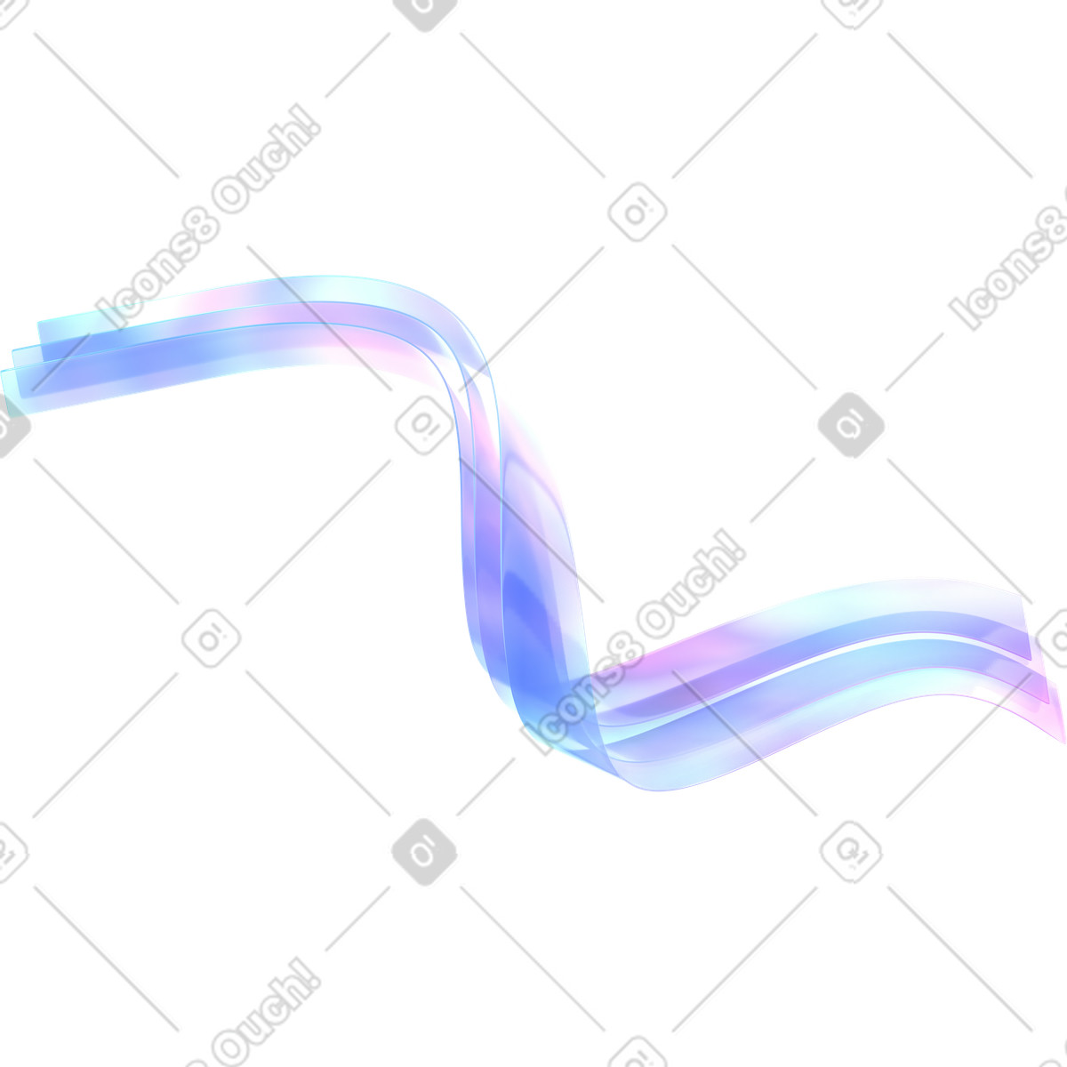 Illustration Ruban de verre fluide et scintillant dans le style 3D Glassy à télécharger aux formats PNG, SVG