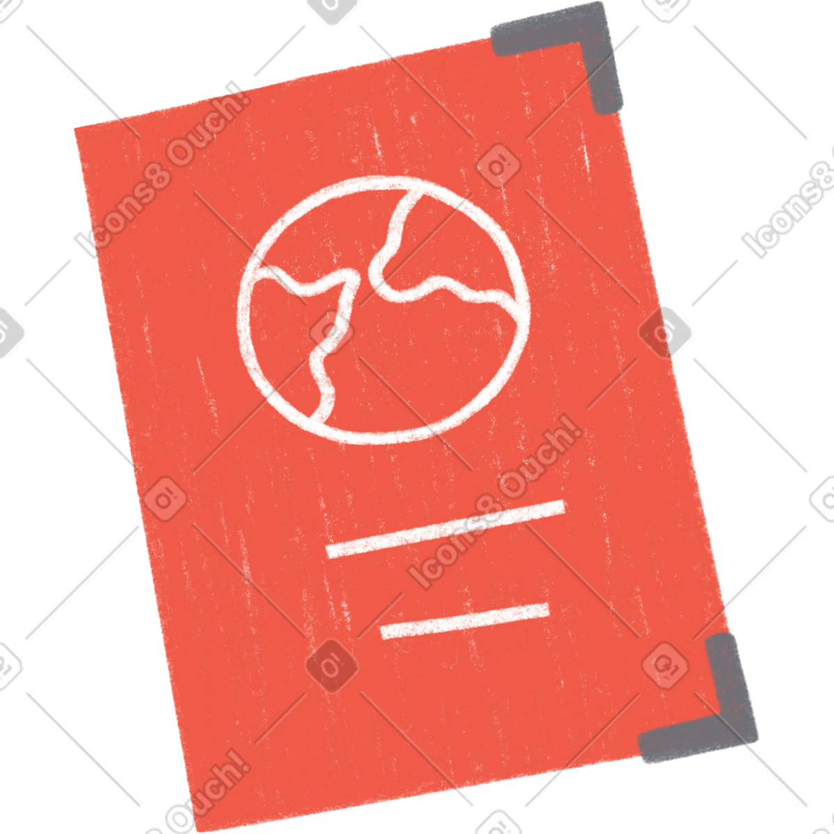 Tutti 스타일의 Red passport 일러스트레이션 PNG, SVG 다운로드