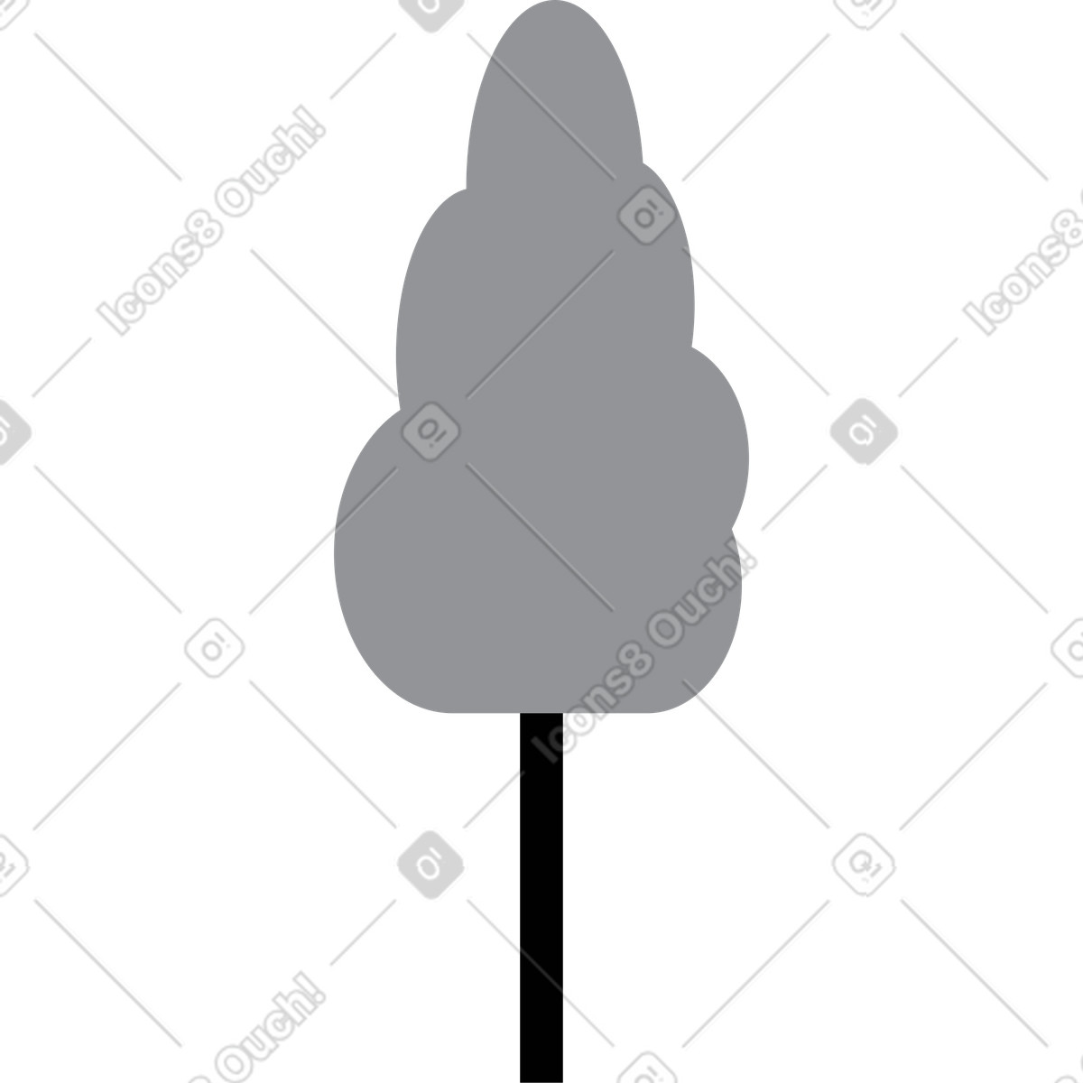 Baum-Illustration im Burgundy-Stil als Download in PNG, SVG
