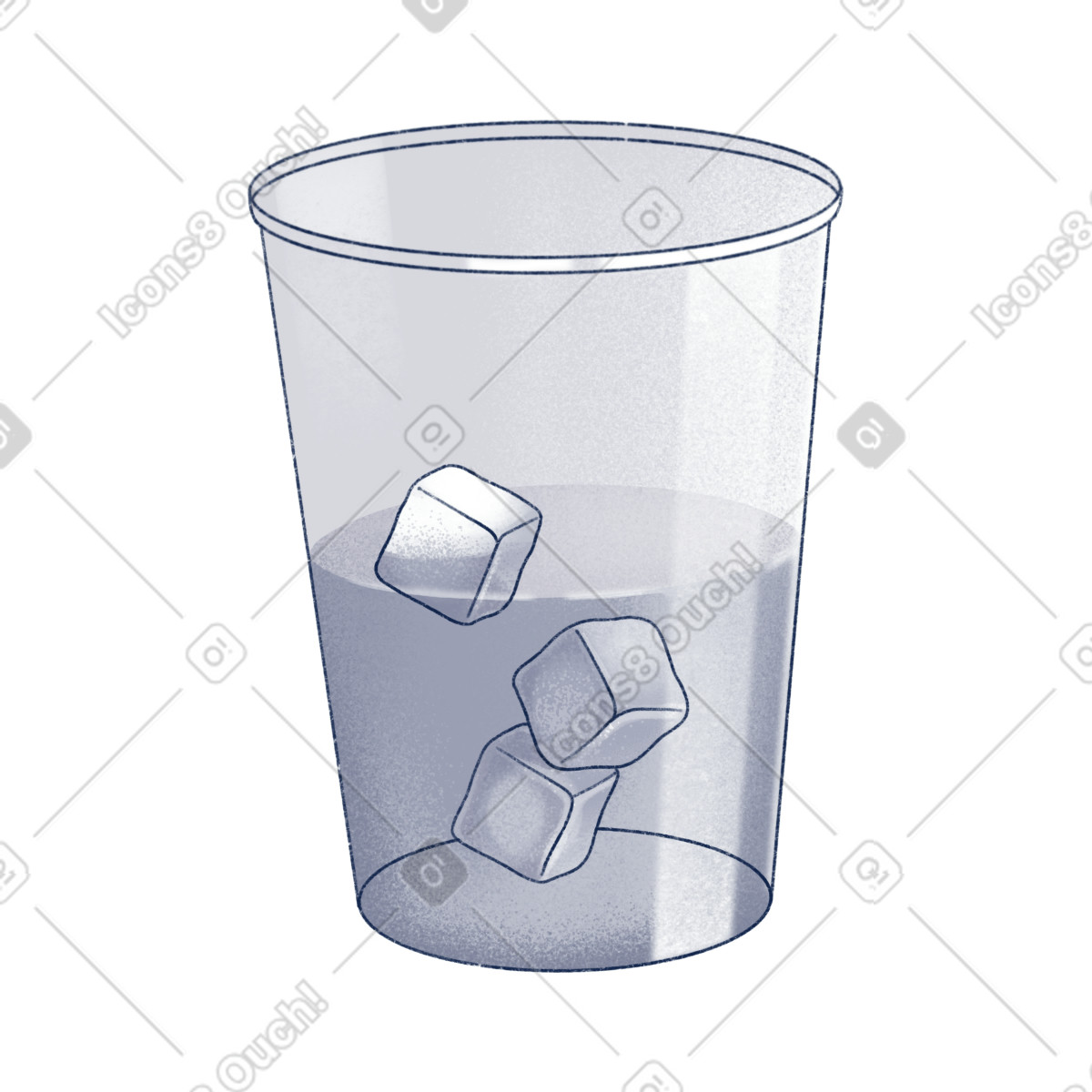 Glass of soda illustration in Haze style download in PNG, SVG